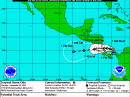 The predicted path of T.S. Otto as of 1800 UTC on November 22. [NOAA graphic]